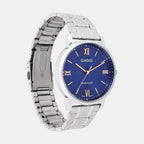 Enticer Men Quartz Blue Dial Analog Stainless Steel Watch A2154