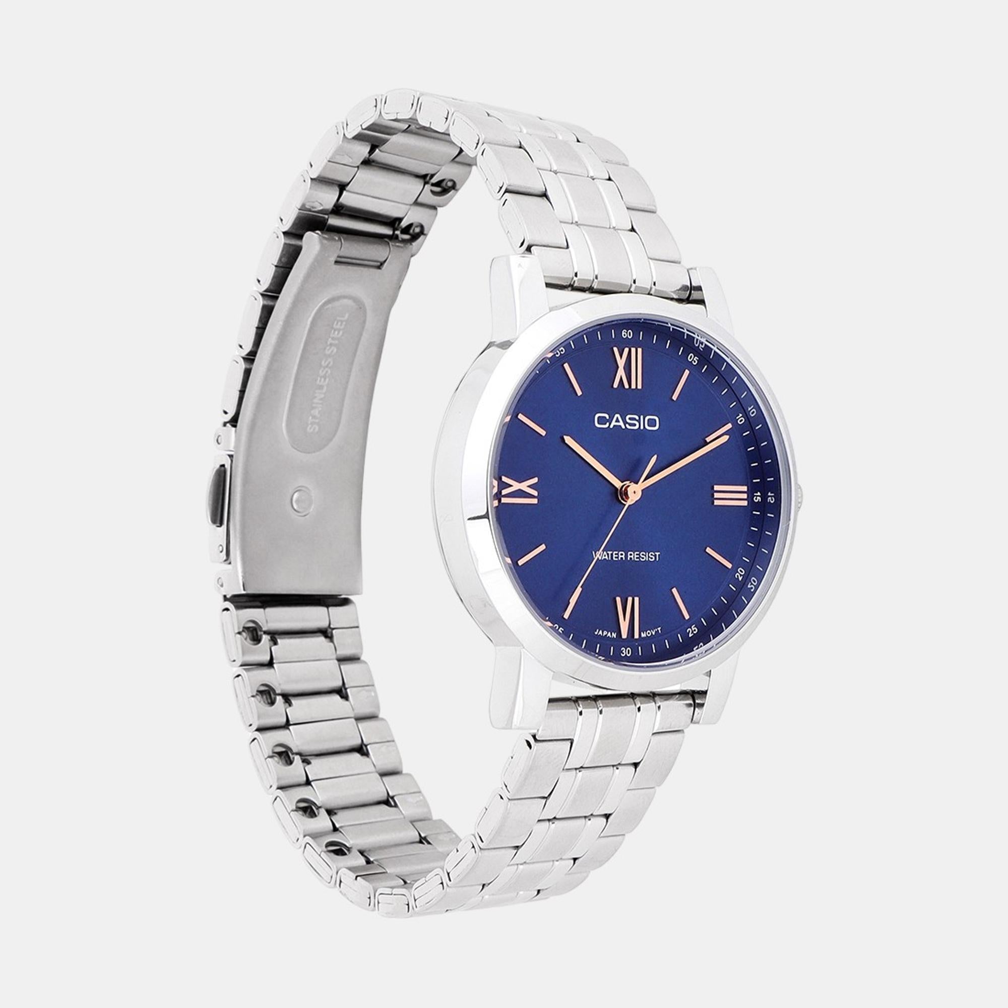 Enticer Women Quartz Blue Dial Analog Stainless Steel Watch A2155