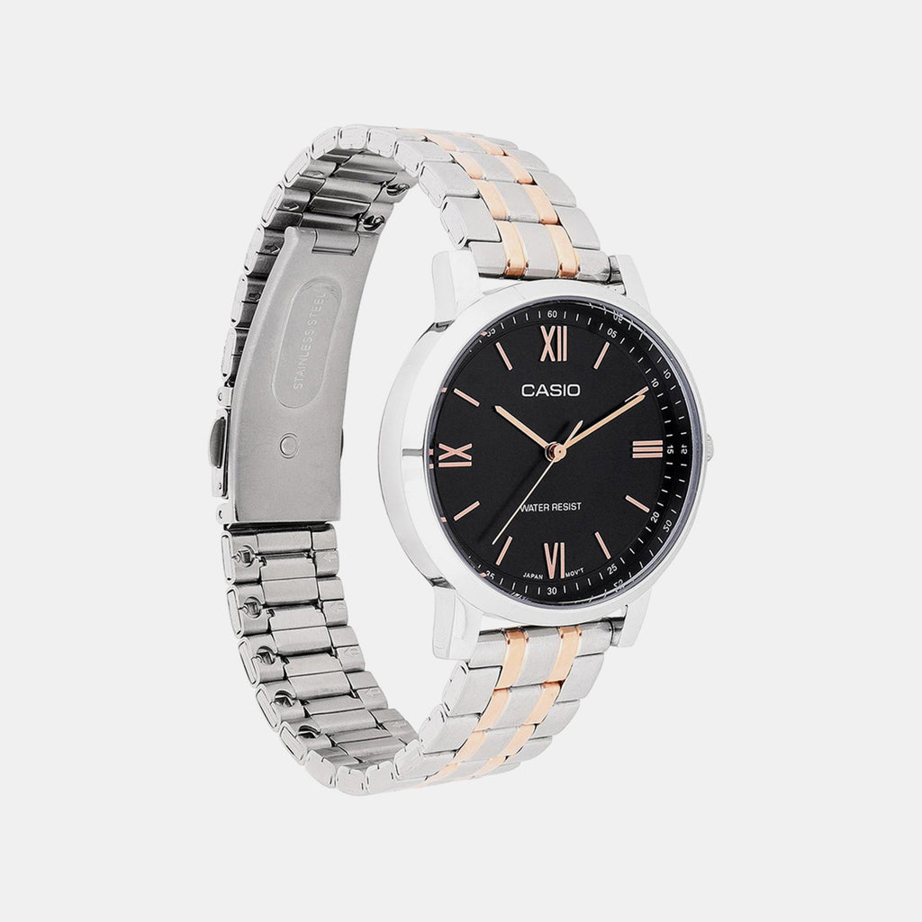 Enticer Men Quartz Black Dial Analog Stainless Steel Watch A2156
