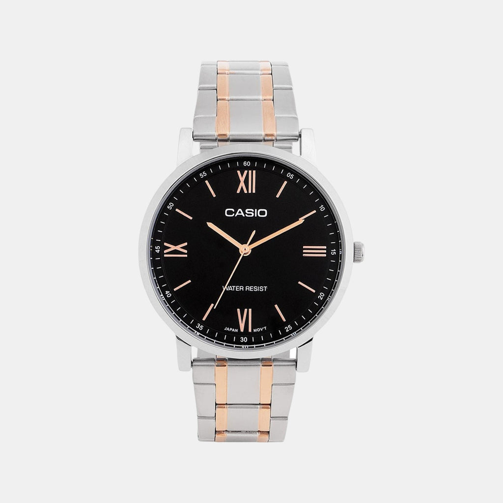 Enticer Men Quartz Black Dial Analog Stainless Steel Watch A2156