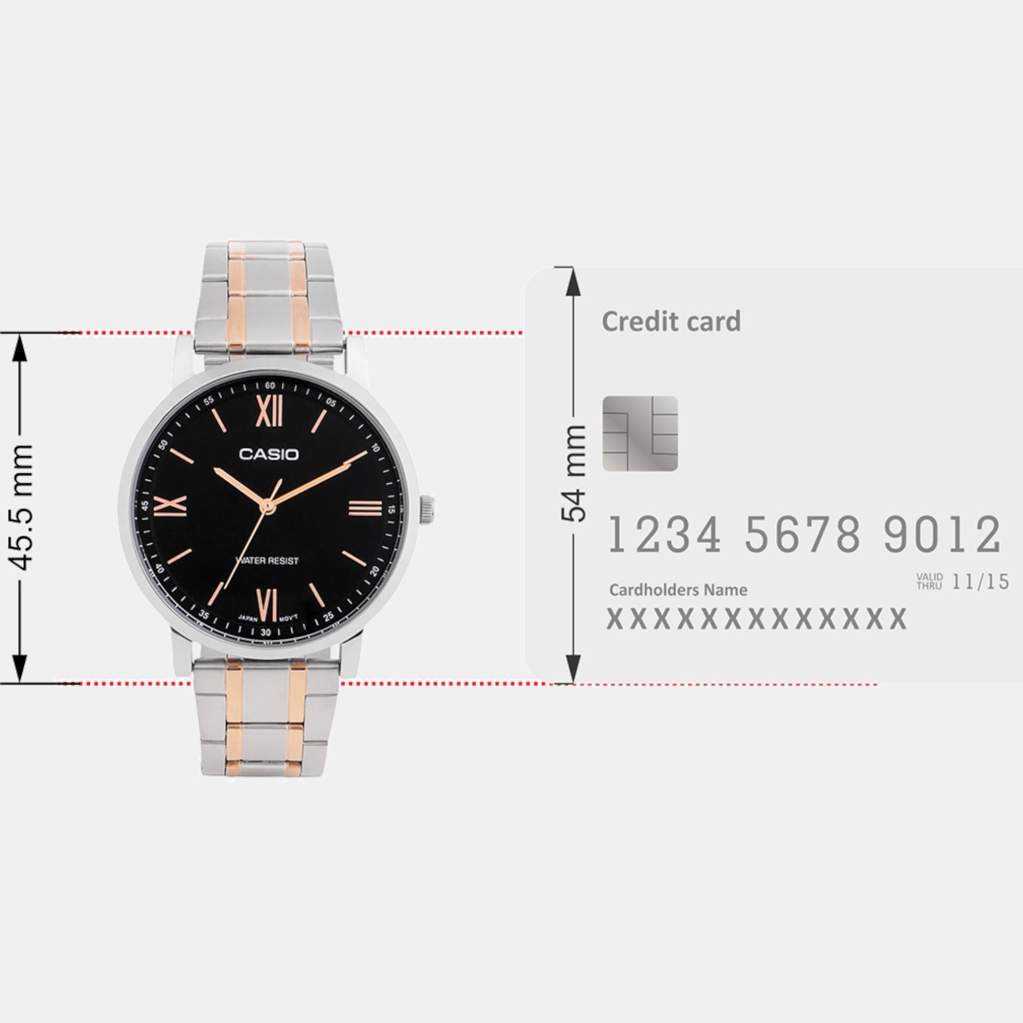 Enticer Men Quartz Black Dial Analog Stainless Steel Watch A2156