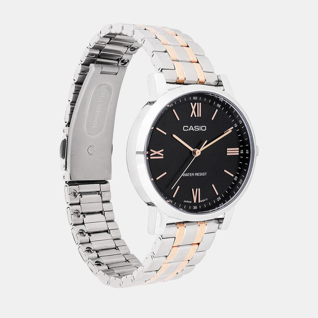 Enticer Men Quartz Black Dial Analog Stainless Steel Watch A2156