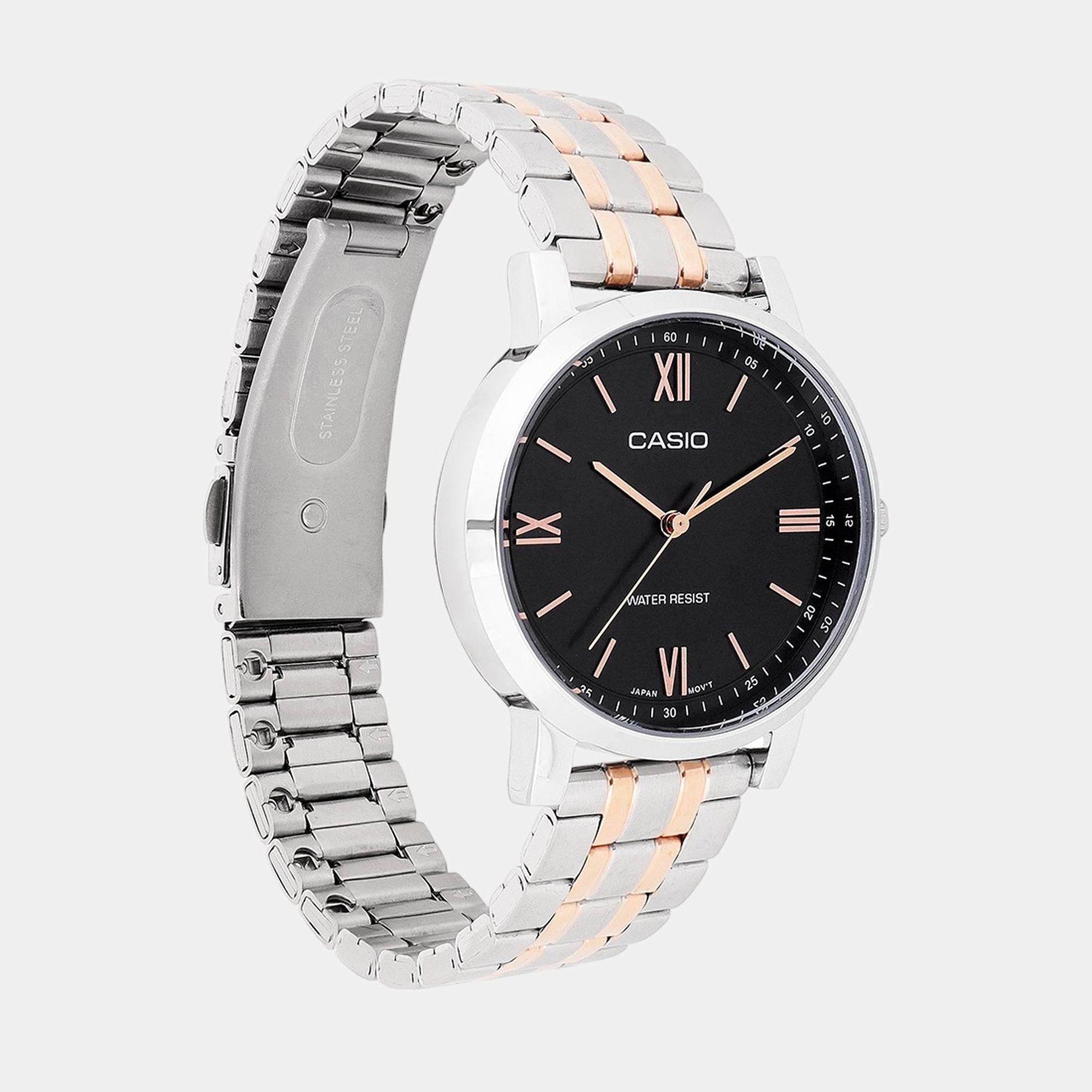 Enticer Men Quartz Black Dial Analog Stainless Steel Watch A2156