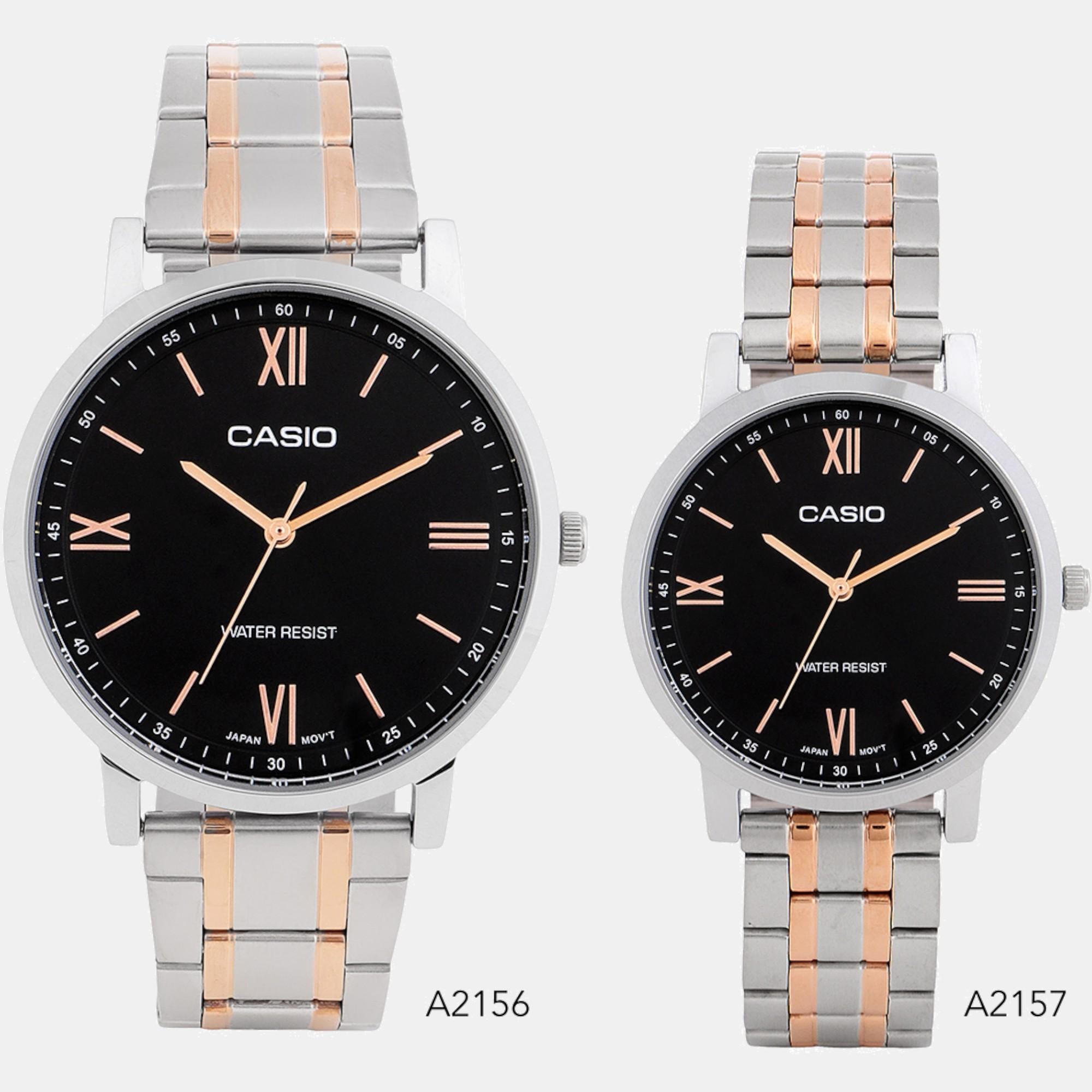 Enticer Men Quartz Black Dial Analog Stainless Steel Watch A2156