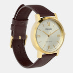 Enticer Men Quartz Gold Dial Analog Leather Watch A2158