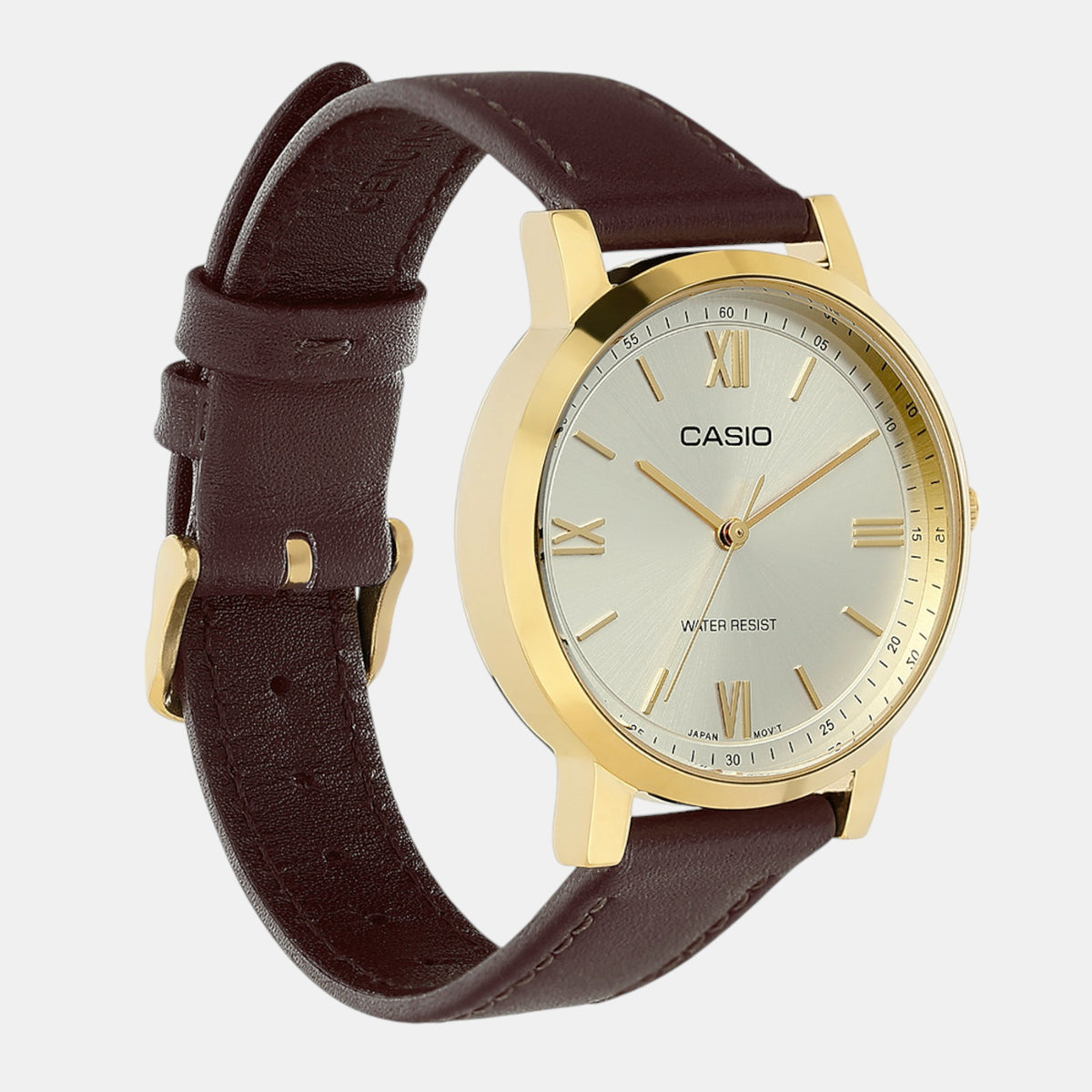 Enticer Men Quartz Gold Dial Analog Leather Watch A2158