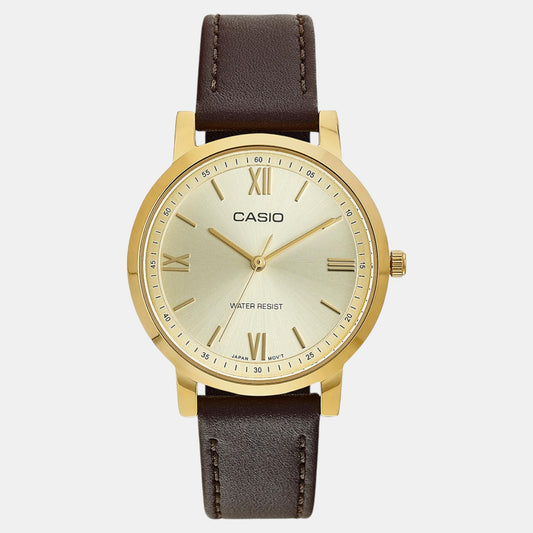 Enticer Women Quartz Gold Dial Analog Leather Watch A2159