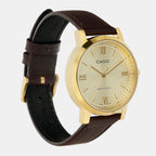Enticer Women Quartz Gold Dial Analog Leather Watch A2159
