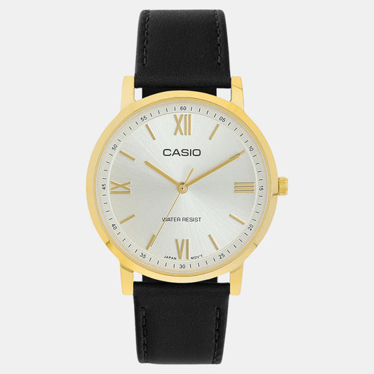 Enticer Men Quartz Silver Dial Analog Leather Watch A2160