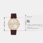 Enticer Men Quartz Silver Dial Analog Leather Watch A2162