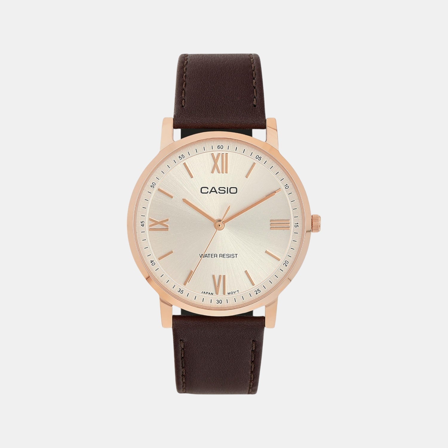 Enticer Men Quartz Silver Dial Analog Leather Watch A2162