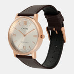 Enticer Men Quartz Silver Dial Analog Leather Watch A2162