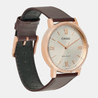 Enticer Men Quartz Silver Dial Analog Leather Watch A2162