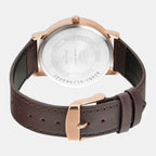 Enticer Men Quartz Silver Dial Analog Leather Watch A2162