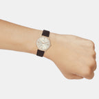 Enticer Men Quartz Silver Dial Analog Leather Watch A2162