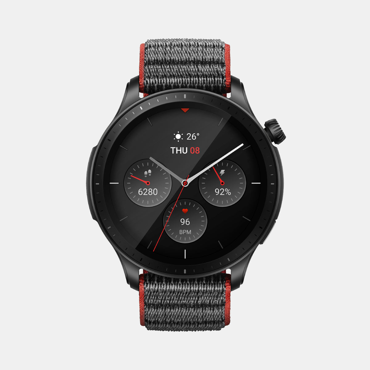 Unisex Processor Grey Dial Amoled Stainless Steel Watch GTR 4 GREY