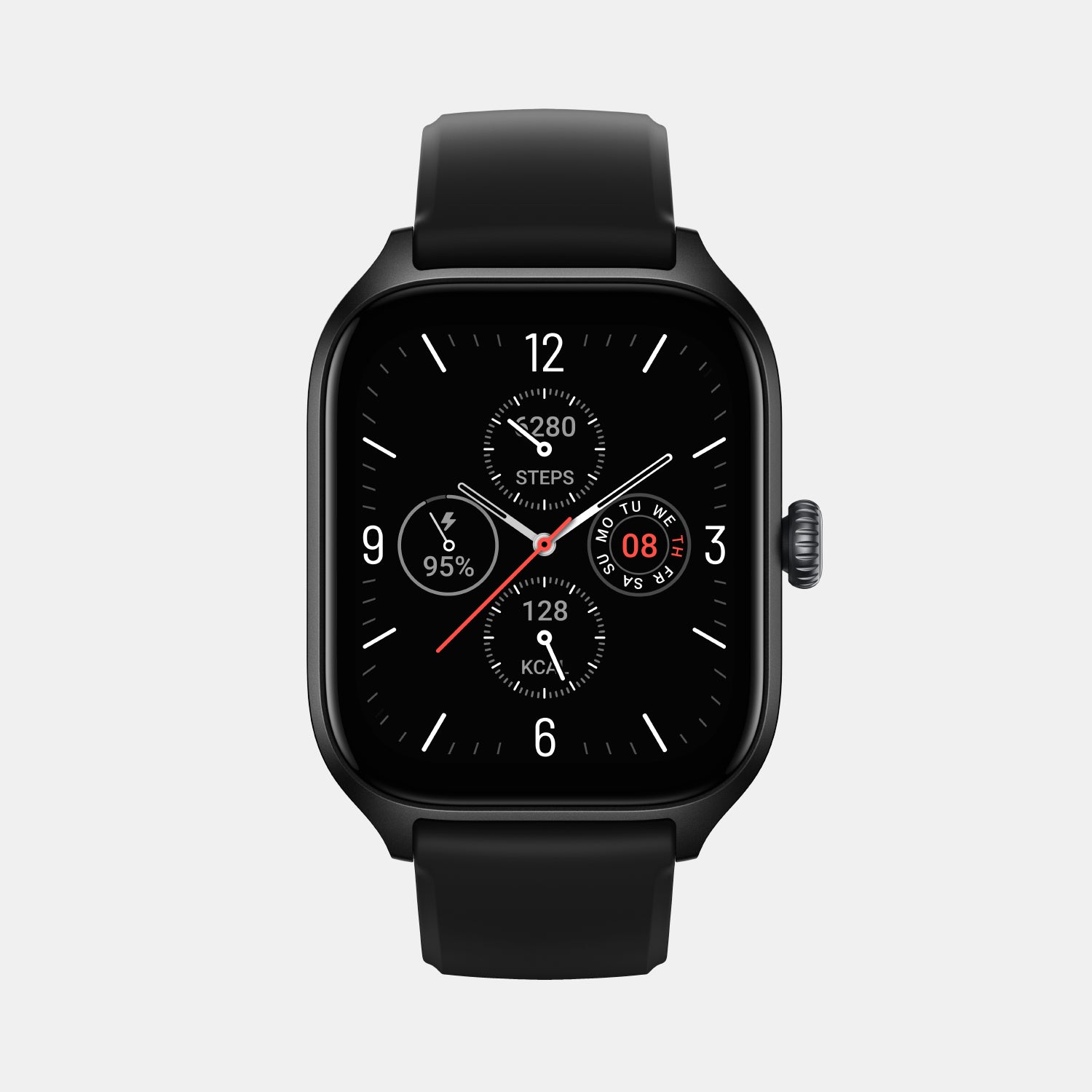 Unisex Processor Infinite Black Dial Amoled Silicone Watch GTS 4 BLACK