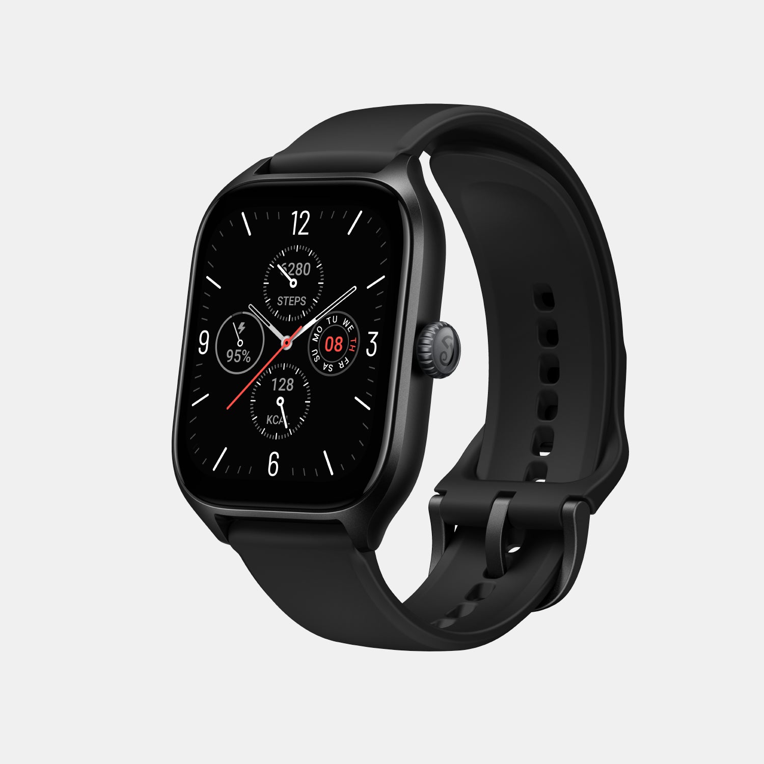 Unisex Processor Infinite Black Dial Amoled Silicone Watch GTS 4 BLACK