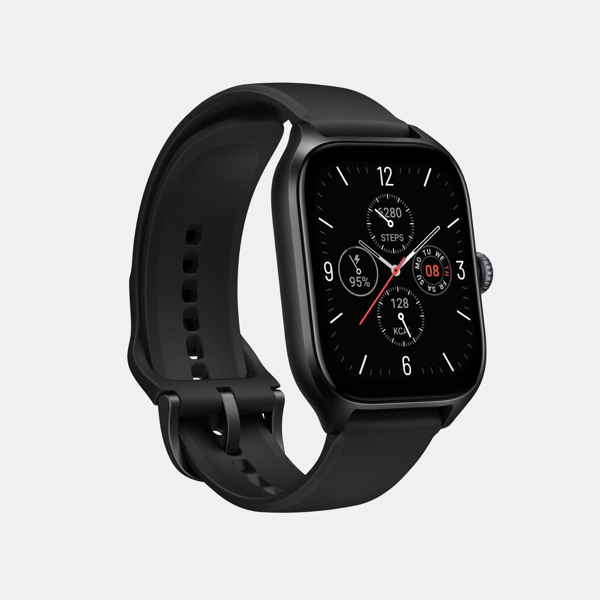 Unisex Processor Black Dial Amoled Silicone Watch GTS 4 BLACK