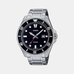 Enticer Men Quartz Black Dial Analog Stainless Steel Watch A2189