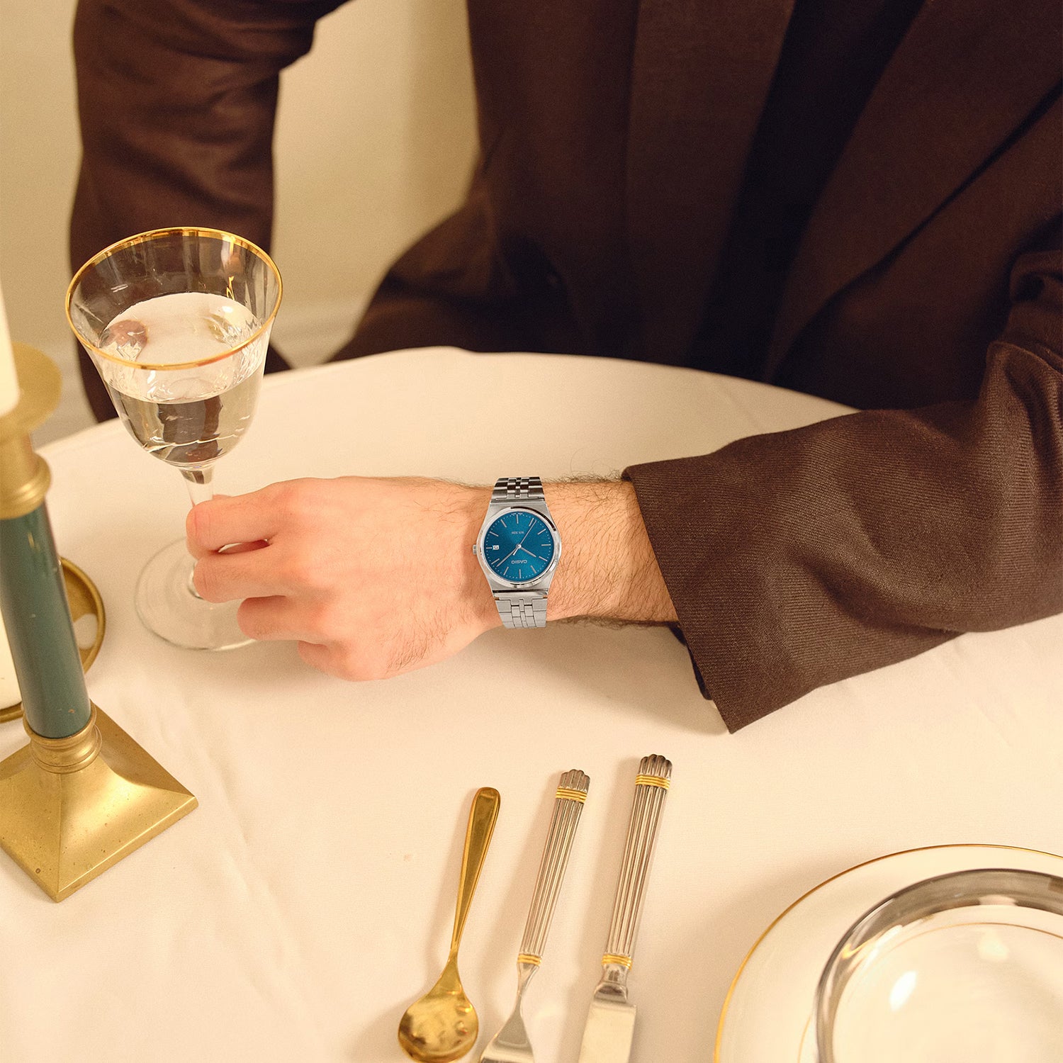 Enticer Men Quartz Blue Dial Analog Stainless Steel Watch A2199