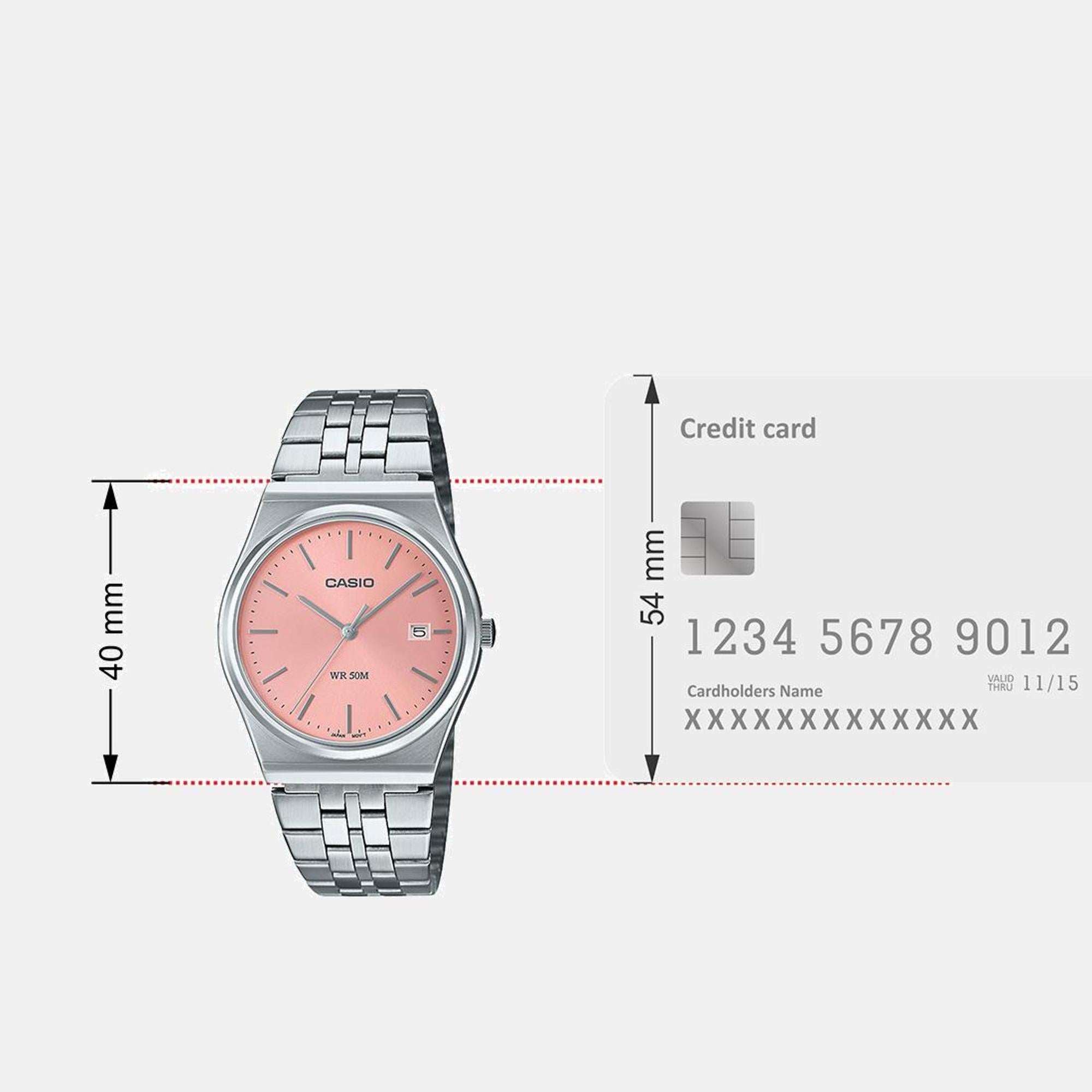 Enticer Men Quartz Pink Dial Analog Stainless Steel Watch A2200