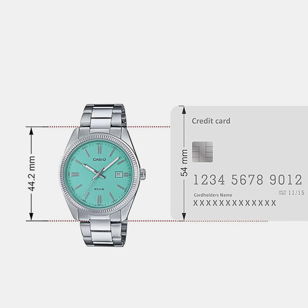 Enticer Men Quartz Turquoise Dial Analog Stainless Steel Watch A2225