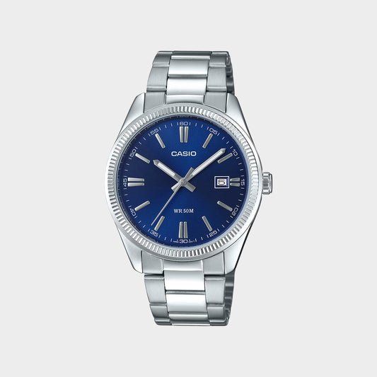 Enticer Men Quartz Navy Dial Analog Stainless Steel Watch A2227