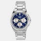 Men Quartz Blue Dial Multi-Function Stainless Steel Watch A2228