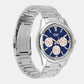 Men Quartz Blue Dial Multi-Function Stainless Steel Watch A2228