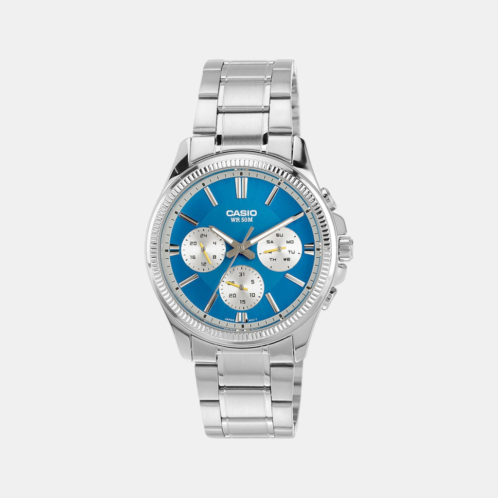 Enticer Men Quartz Blue Dial Chronograph Stainless Steel Watch A2229