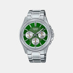 Enticer Men Quartz Green Dial Analog Stainless Steel Watch A2230