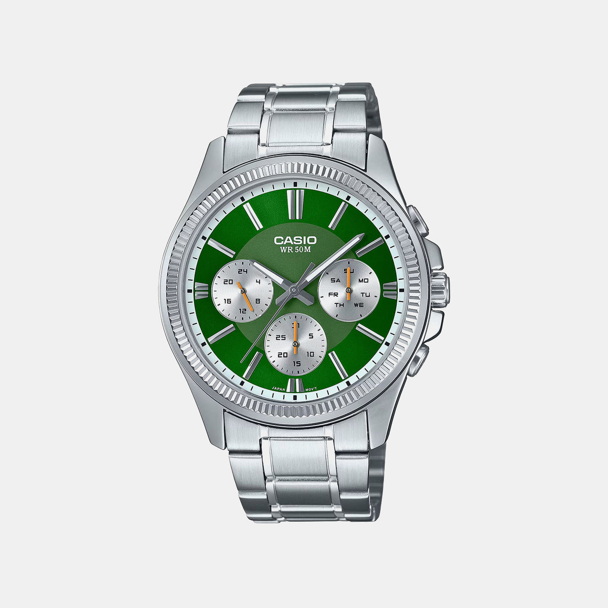 Enticer Men Quartz Green Dial Chronograph Stainless Steel Watch A2230