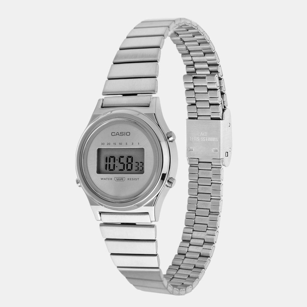 Vintage Unisex Quartz Silver Dial Digital Stainless Steel Watch A2232
