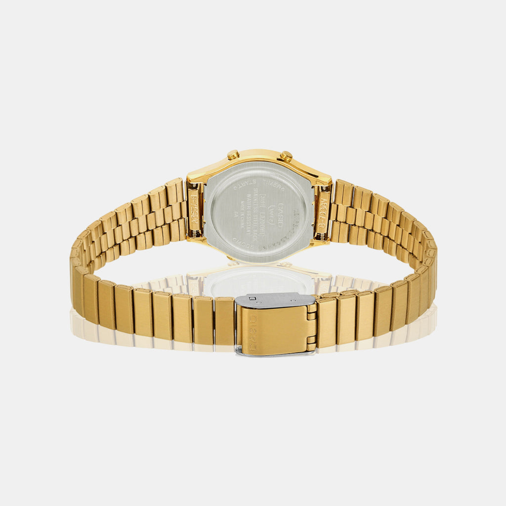 Vintage Women Quartz Gold Dial Digital Stainless Steel Watch A2233