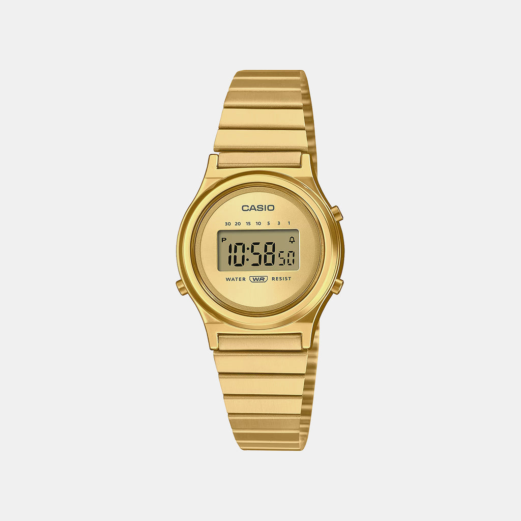 Vintage Women Quartz Gold Dial Digital Stainless Steel Watch A2233