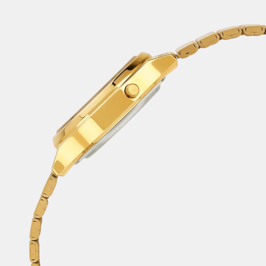 Vintage Women Quartz Gold Dial Digital Stainless Steel Watch A2233