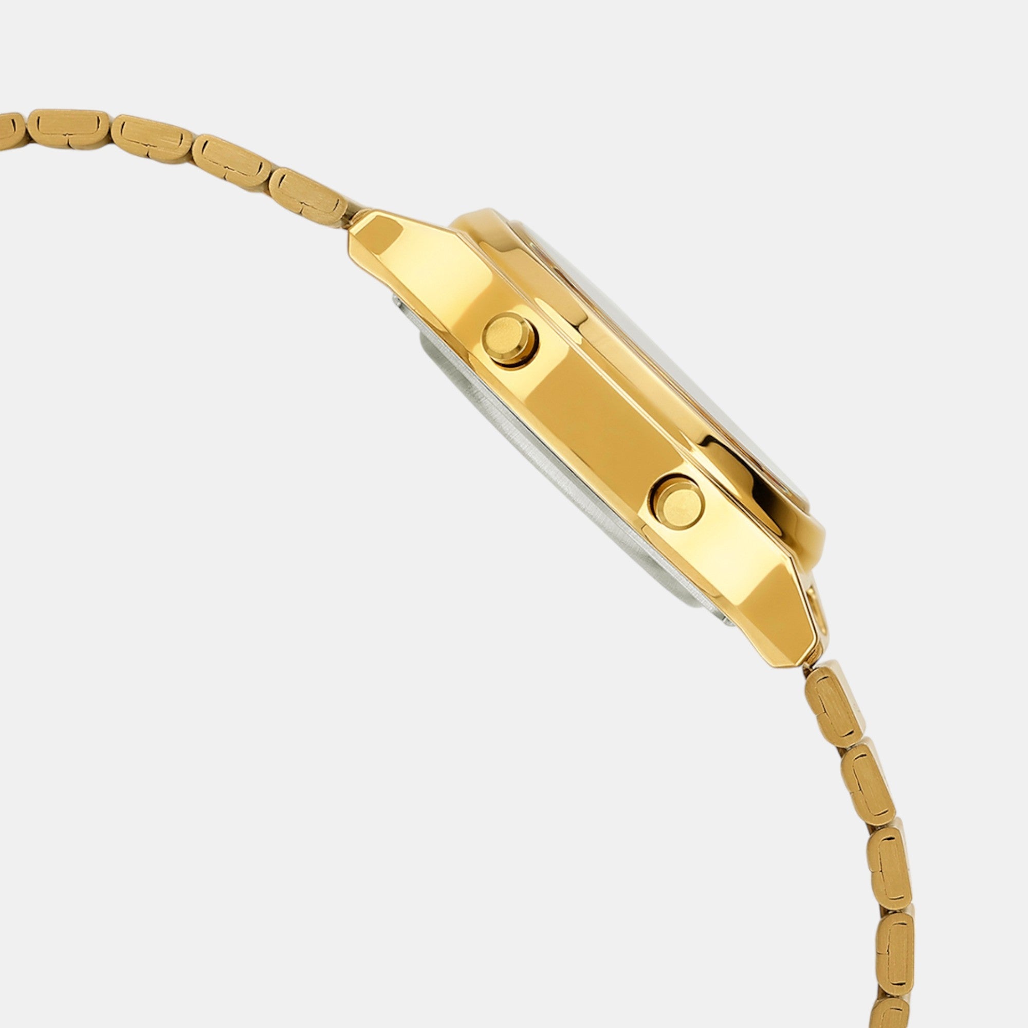 Vintage Unisex Quartz Gold Dial Digital Stainless Steel Watch A2233