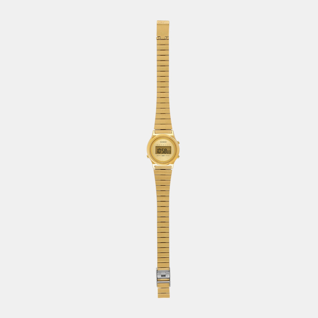 Vintage Women Quartz Gold Dial Digital Stainless Steel Watch A2233