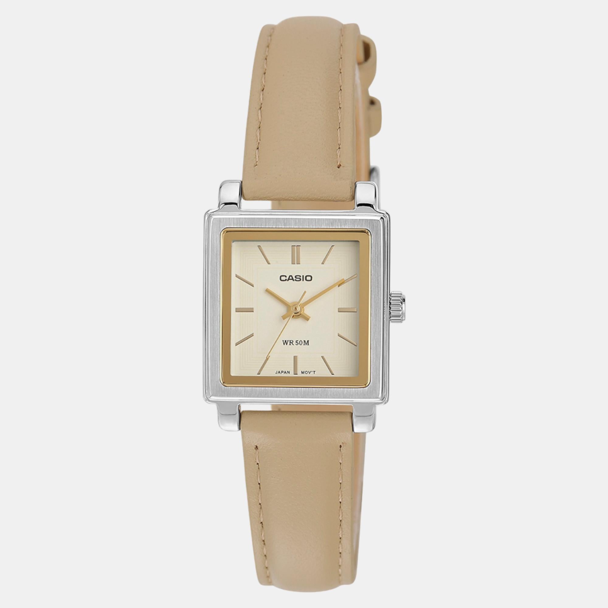 Enticer Women Quartz Beige Dial Analog Leather Watch A2235