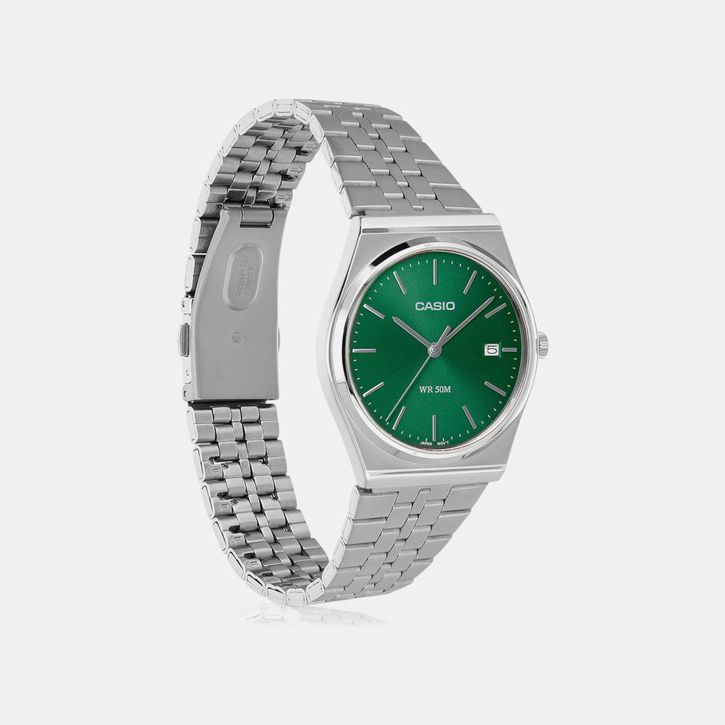 Enticer Men Quartz Green Dial Analog Stainless Steel Watch A2236
