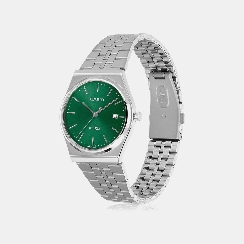 Enticer Men Quartz Green Dial Analog Stainless Steel Watch A2236