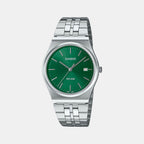 Enticer Men Quartz Green Dial Analog Stainless Steel Watch A2236