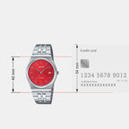 Enticer Men Quartz Red Dial Analog Stainless Steel Watch A2237