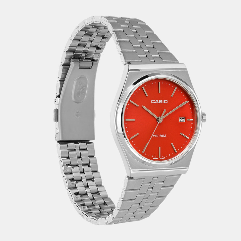 Enticer Men Quartz Red Dial Analog Stainless Steel Watch A2237