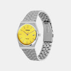 Enticer Men Quartz Yellow Dial Analog Stainless Steel Watch A2238