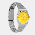 Enticer Men Quartz Yellow Dial Analog Stainless Steel Watch A2238