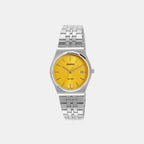 Enticer Men Quartz Yellow Dial Analog Stainless Steel Watch A2238