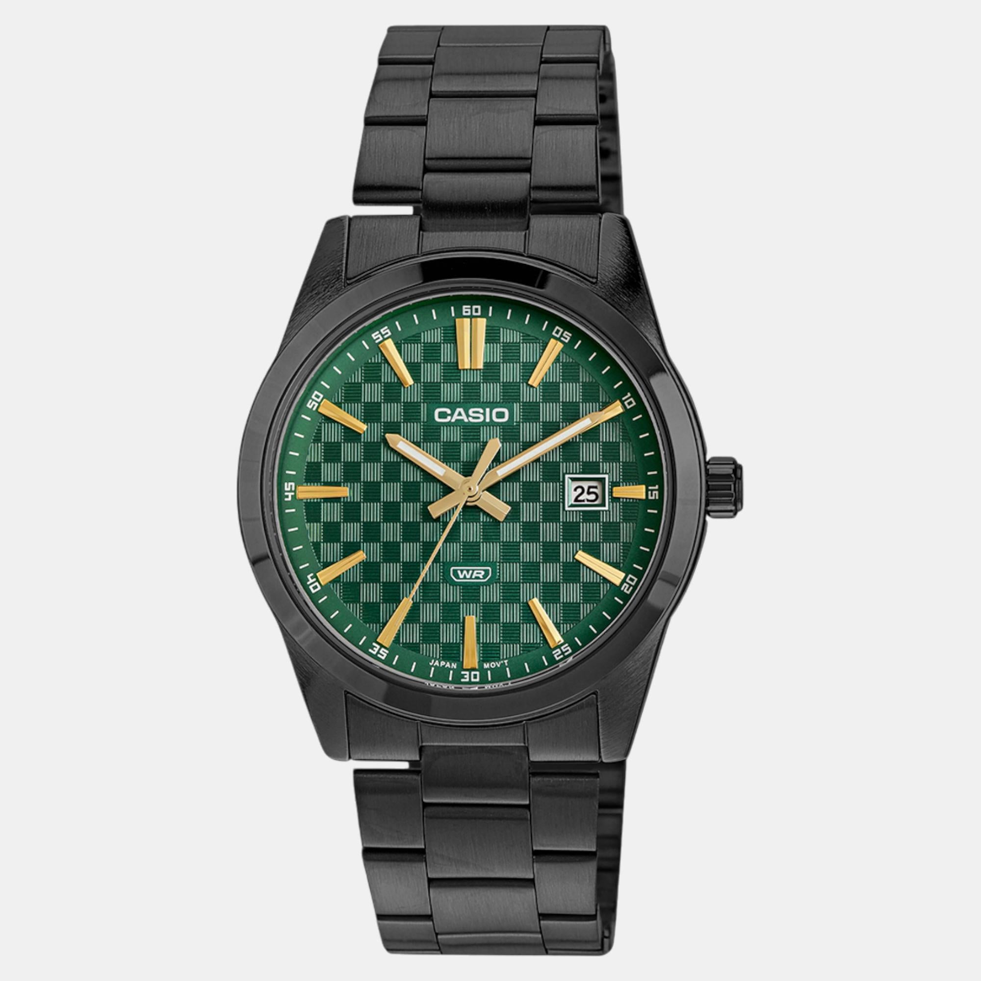 Enticer Men Quartz Green Dial Analog Stainless Steel Watch A2240