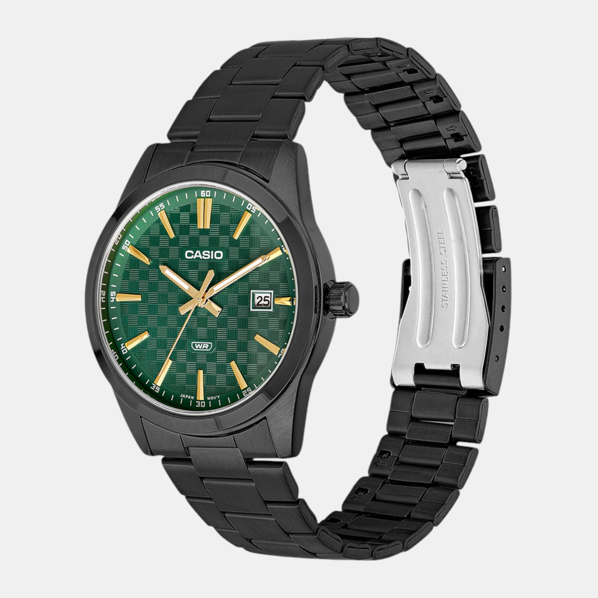 Enticer Men Quartz Green Dial Analog Stainless Steel Watch A2240